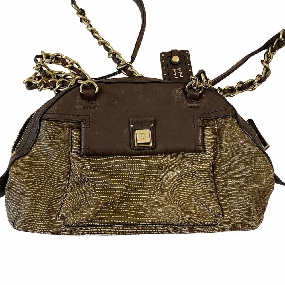 Olivia Harris Brown Leather Shoulder Bag - Picture 2 of 7